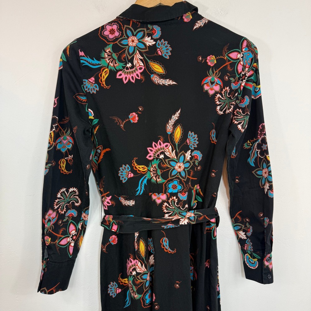 Boden Black Floral Midi Shirt Dress - Picture 8 of 14